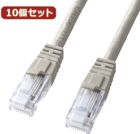 10個セットサンワサプライ つめ折れ防止カテゴリ6LANケーブル KB-T6TS-07X10