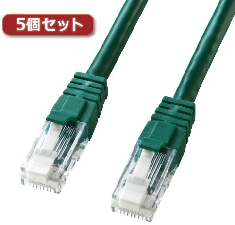 5個セット サンワサプライ つめ折れ防止カテゴリ6LANケーブル KB-T6TS-10GX5 6,334円