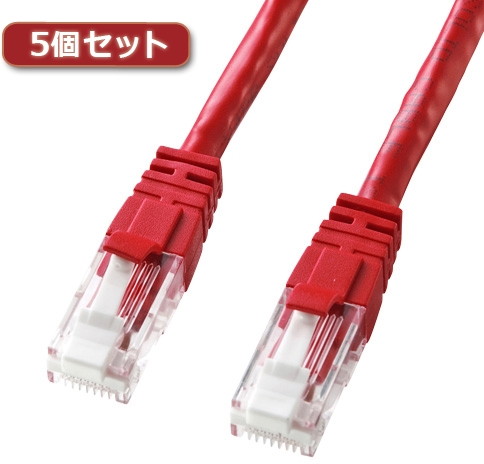 5個セット サンワサプライ つめ折れ防止カテゴリ6LANケーブル KB-T6TS-10RX5