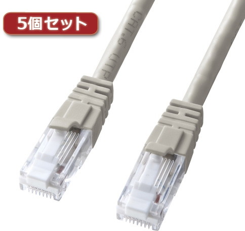 5個セット サンワサプライ つめ折れ防止カテゴリ6LANケーブル KB-T6TS-10X5