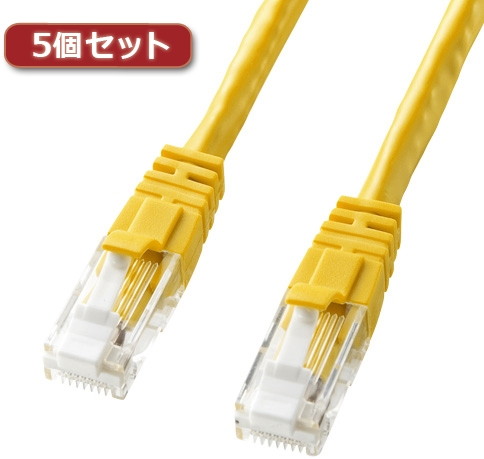 5個セット サンワサプライ つめ折れ防止カテゴリ6LANケーブル KB-T6TS-10YX5