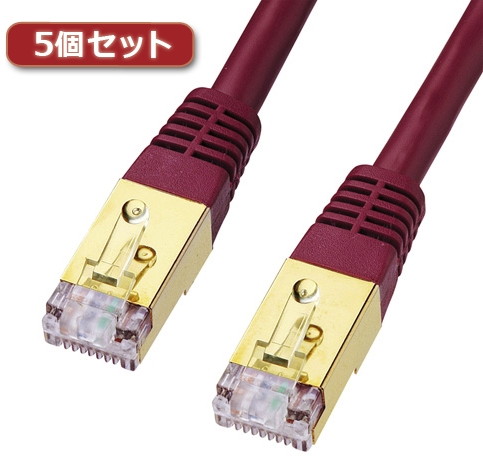 5個セット サンワサプライ カテゴリ7LANケーブル3m KB-T7-03WRNX5