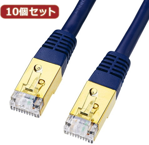 10個セットサンワサプライ カテゴリ7LANケーブル0.4m KB-T7PK-004NVX10