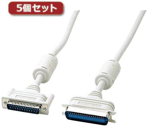 5個セット サンワサプライ プリンタケーブル（2m） KPU-PS2KX5