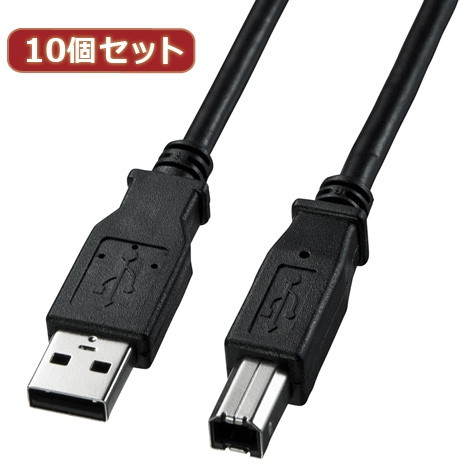 10個セット サンワサプライ USB2.0ケーブル KU20-1BKK KU20-1BKKX10