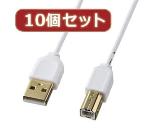 10個セットサンワサプライ 極細USBケーブル（USB2.0A-Bタイプ） KU20-SL10WX10 5,455円