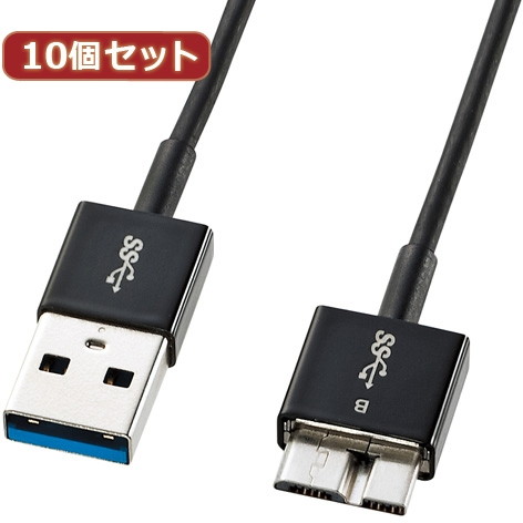 10個セット サンワサプライ USB3.0マイクロケーブル（A-MicroB）0.5m超ごく細 KU30-AMCSS05 KU30-AMCSS05X10