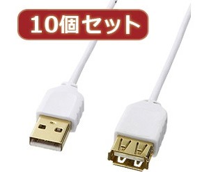 10個セットサンワサプライ 極細USB延長ケーブル（A-Aメス延長タイプ） KU-SLEN20WX10 5,855円