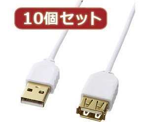 10個セットサンワサプライ 極細USB延長ケーブル（A-Aメス延長タイプ） KU-SLEN25WX10 6,109円
