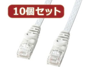 10個セットサンワサプライ カテゴリ6フラットLANケーブル LA-FL6-05WX10