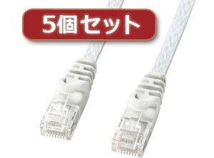 5個セット サンワサプライ カテゴリ6フラットLANケーブル LA-FL6-15WX5