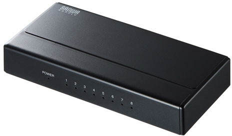 サンワサプライ ギガビット対応スイッチングハブ（8ポート・マグネット付き） LAN-GIGAP801BK