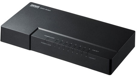 サンワサプライ ギガビット対応 スイッチングハブ（8ポート・マグネット付き） LAN-GIGAP802BK
