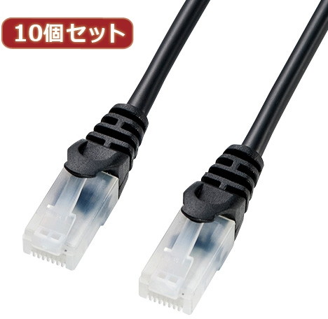 10個セットサンワサプライ ツメ折れ防止CAT5eLANケーブル LA-Y5TS-02BKX10 4,852円