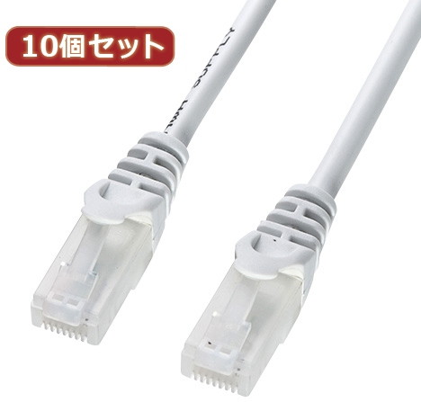 10個セットサンワサプライ ツメ折れ防止CAT5eLANケーブル LA-Y5TS-02X10
