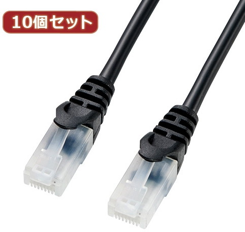 10個セットサンワサプライ ツメ折れ防止CAT5eLANケーブル LA-Y5TS-03BKX10 5,606円