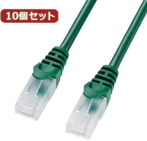 10個セットサンワサプライ ツメ折れ防止CAT5eLANケーブル LA-Y5TS-07GX10 8,203円