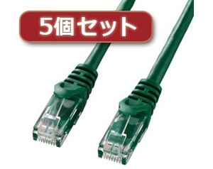 5個セット サンワサプライ カテゴリ6UTPLANケーブル LA-Y6-10GX5