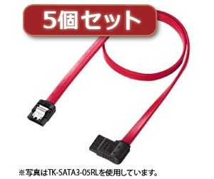 5個セット サンワサプライ 右L型シリアルATA3ケーブル TK-SATA3-1RLX5