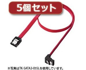 5個セット サンワサプライ 下L型シリアルATA3ケーブル TK-SATA3-1SLX5