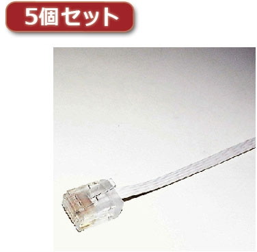 5個セット ミヨシ カテ6フラットケーブル30m ホワイト TWF-630WX5