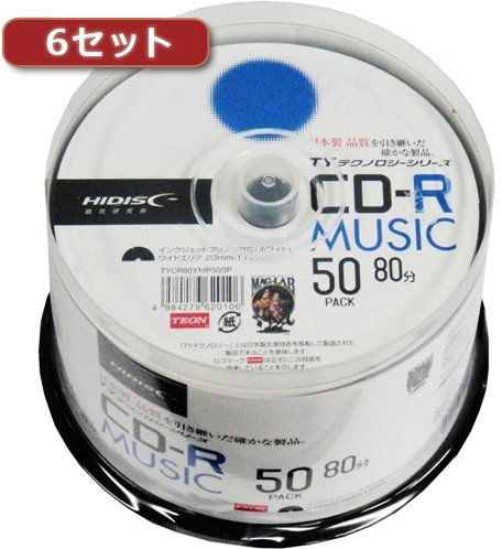6セットHI DISC CD-R（音楽用）高品質 50枚入 TYCR80YMP50SPX6