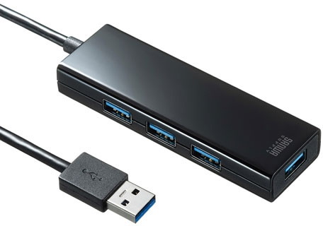 サンワサプライ 急速充電ポート付きUSB3.1 Gen1 ハブ USB-3H420BK