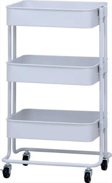 キッチンワゴン バスケット3段 ホワイト 5,520円