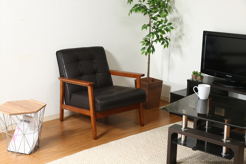 バイキャストPUソファー フレンズDBR 1P 846