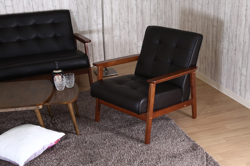 バイキャストPUソファー フレンズDBR 1P 846