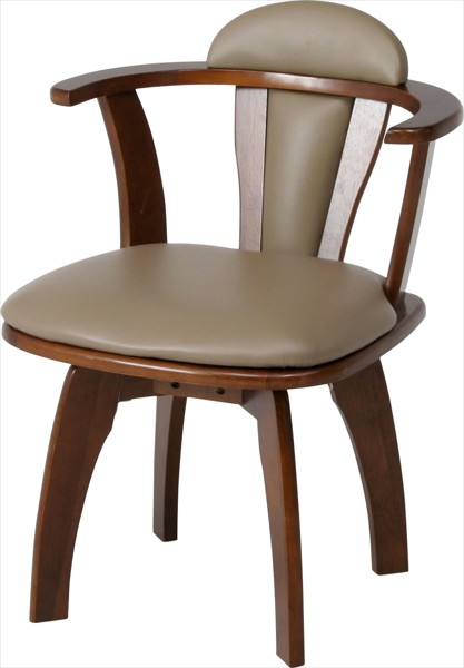 ダイニング 肘付回転チェアー＃6270-4A ブラウン