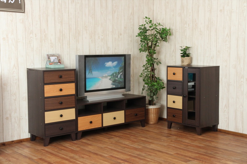 ウッドグラデーション スリムチェスト