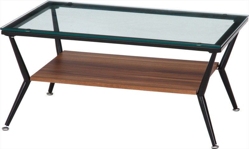 ガラスリビングテーブル クレア DBR