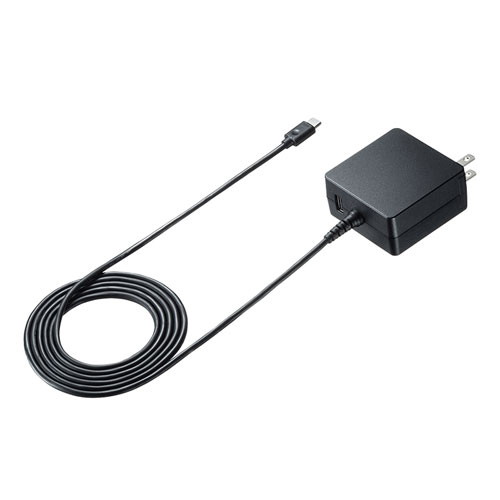 サンワサプライ USB Power Delivery対応AC充電器（PD60W・TypeCケーブル一体型） ACA-PD65BK