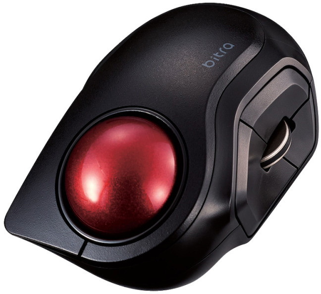 トラックボールマウス/小型/人差し指/5ボタン/静音/Bluetooth/ブラック