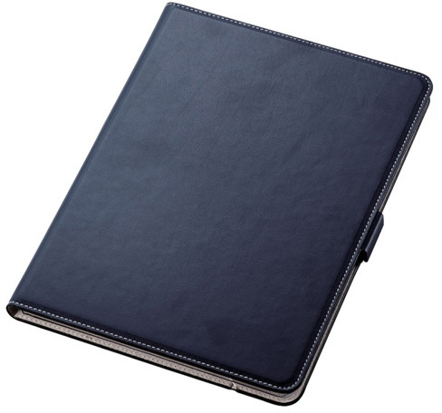 iPad 10.2 2019年モデル/フラップケース/ソフトレザー/360度回転/ネイビー