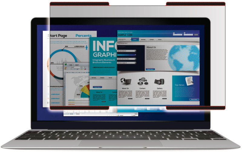 液晶保護フィルター/覗き見防止/ナノサクション/14インチワイド EF-PFNS14W