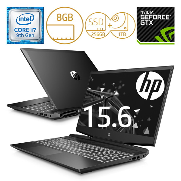 Pavilion Gaming 15-dk （15.6型/i7-9750H/メモリ 8GB/SSD 256GB＋HDD 1TB/GTX1650/Win 10 Pro） シャドウブラック ＆ ゴーストホワイト 7LG63PA-AAAA