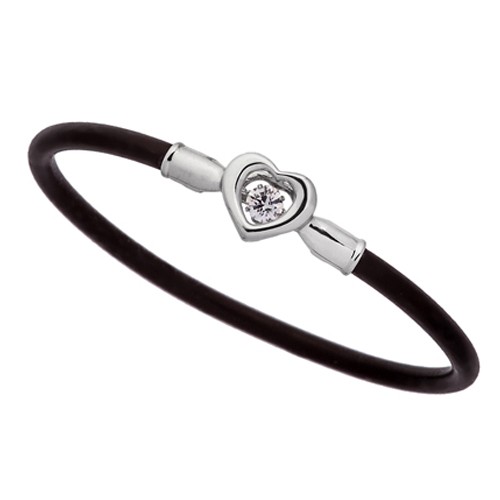 CrossforNewYork Silicone ブレスレット Heart NSB-004BK