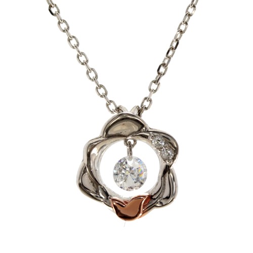 TirrLirr スウィング 揺れる ネックレス シルバー925 コンビ キュービック TNSS-301