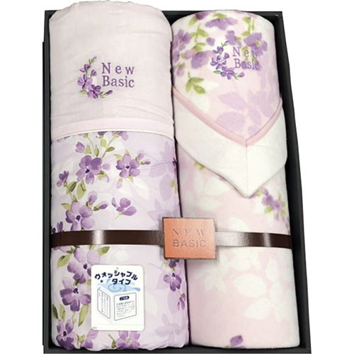 ウォッシャブル肌掛けふとん＆四方額付き綿毛布（毛羽部分） B5155037