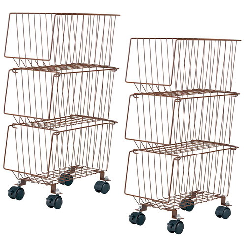 スタッキング式3段マルチ収納バスケット スリム2組 K90711628