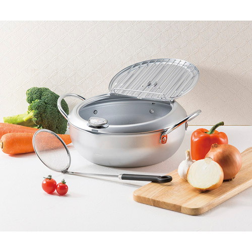 味楽亭 フタ付天ぷら鍋24cm（カス揚げ付） K10803710