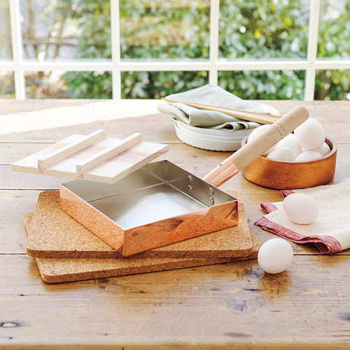 純銅本職仕様玉子焼き18cm（木蓋付） K90804015