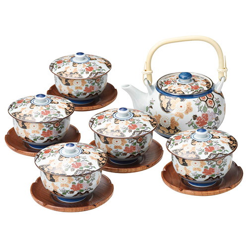 亀甲岩牡丹 蓋付茶器揃（茶托付） K10905114 6,437円
