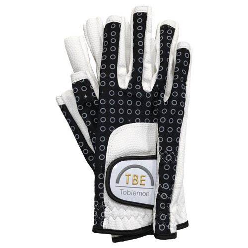 5個セット TOBIEMON R＆A公認レディース ストレッチグローブ ブラックドットスター柄 Lサイズ T-LG-BLX5