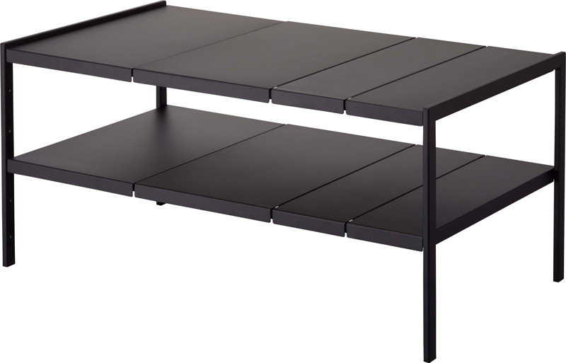 伸縮シンク下ラック 2段 タワー D40 ブラック