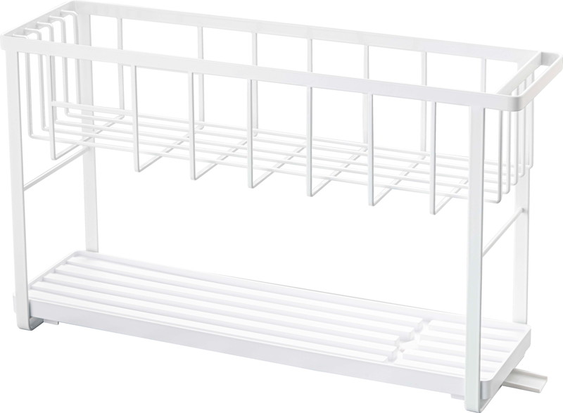 スリムスリーウェイ水切りワイヤーバスケット 2段 タワー ホワイト