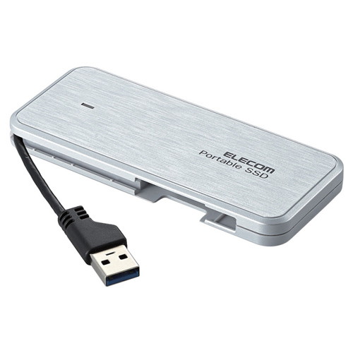外付けSSD/ポータブル/ケーブル収納対応/USB3.2（Gen1）対応/240GB/ホワイト/データ復旧サービスLite付 8,146円