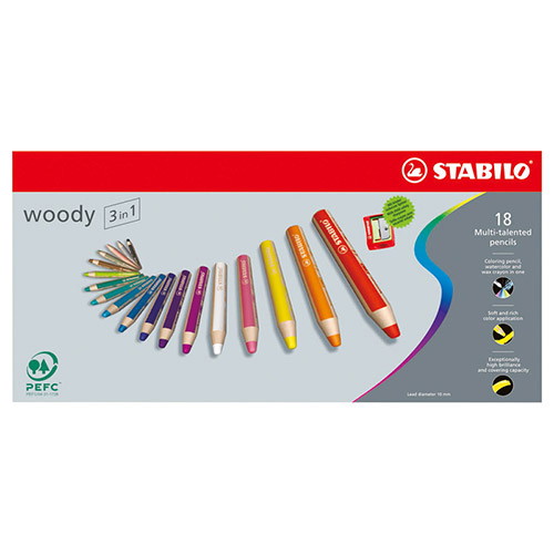 スタビロ Woody 3in1 18色セット K10611827